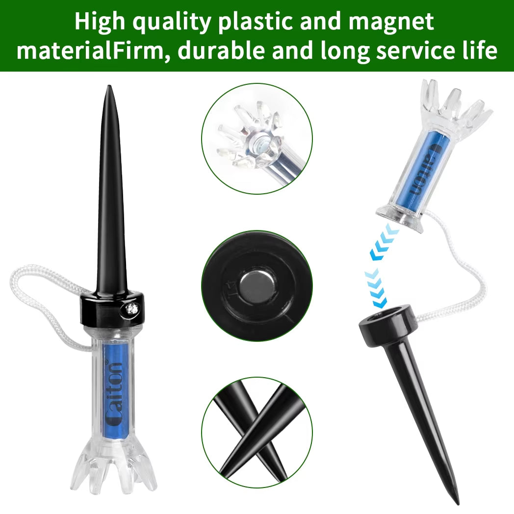 Magnetic Plastic Golf Tee Set, Improve Your Golf Game with the , 360Degree Bounce, Two Sizes, 5Pcs