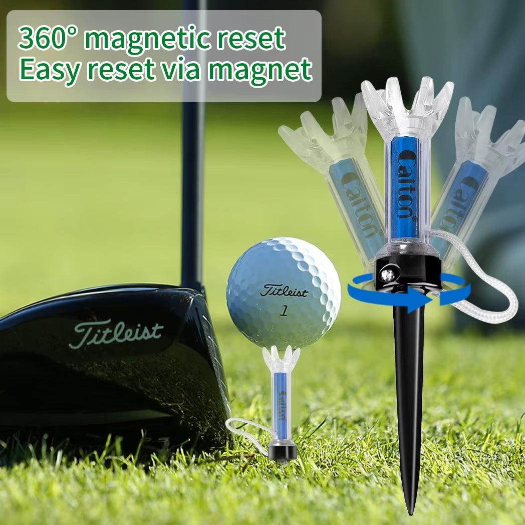 Magnetic Plastic Golf Tee Set, Improve Your Golf Game with the , 360Degree Bounce, Two Sizes, 5Pcs