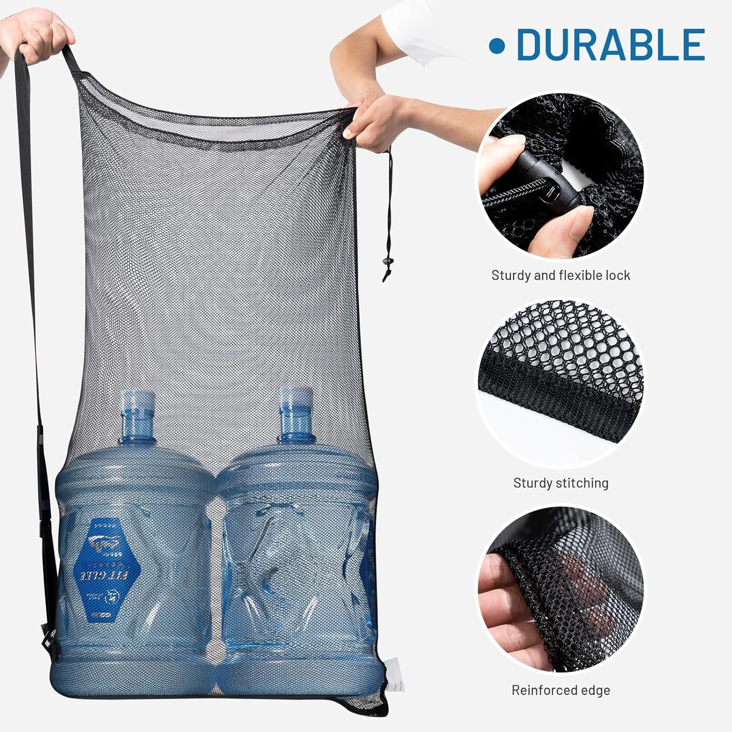 Heavy Duty Football Net Bag (10-12 Balls) Basketball Tennis Bag for Coaches Soccer Ball Bag Net Extra Large Mesh Drawstring Bag