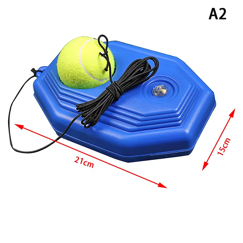 Heavy Duty Tennis Training Aids Base with Elastic Rope Tennis Ball Practice Self-Duty Rebound Single Player Training Device