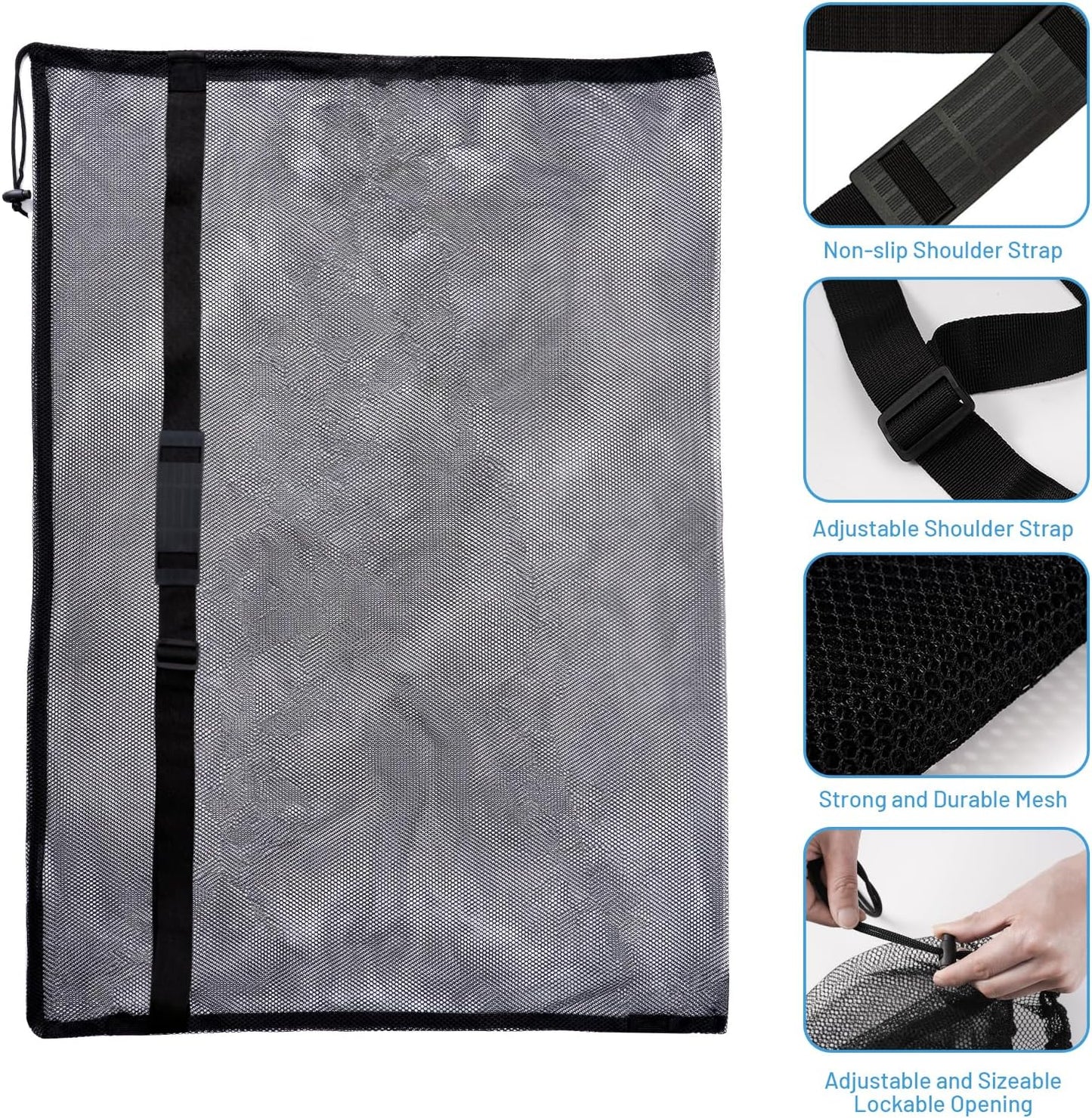 Heavy Duty Football Net Bag (10-12 Balls) Basketball Tennis Bag for Coaches Soccer Ball Bag Net Extra Large Mesh Drawstring Bag