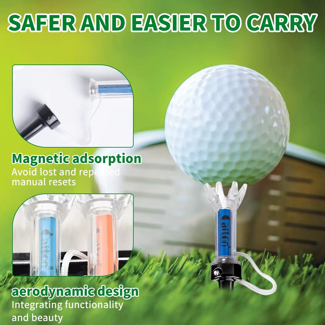 Magnetic Plastic Golf Tee Set, Improve Your Golf Game with the , 360Degree Bounce, Two Sizes, 5Pcs