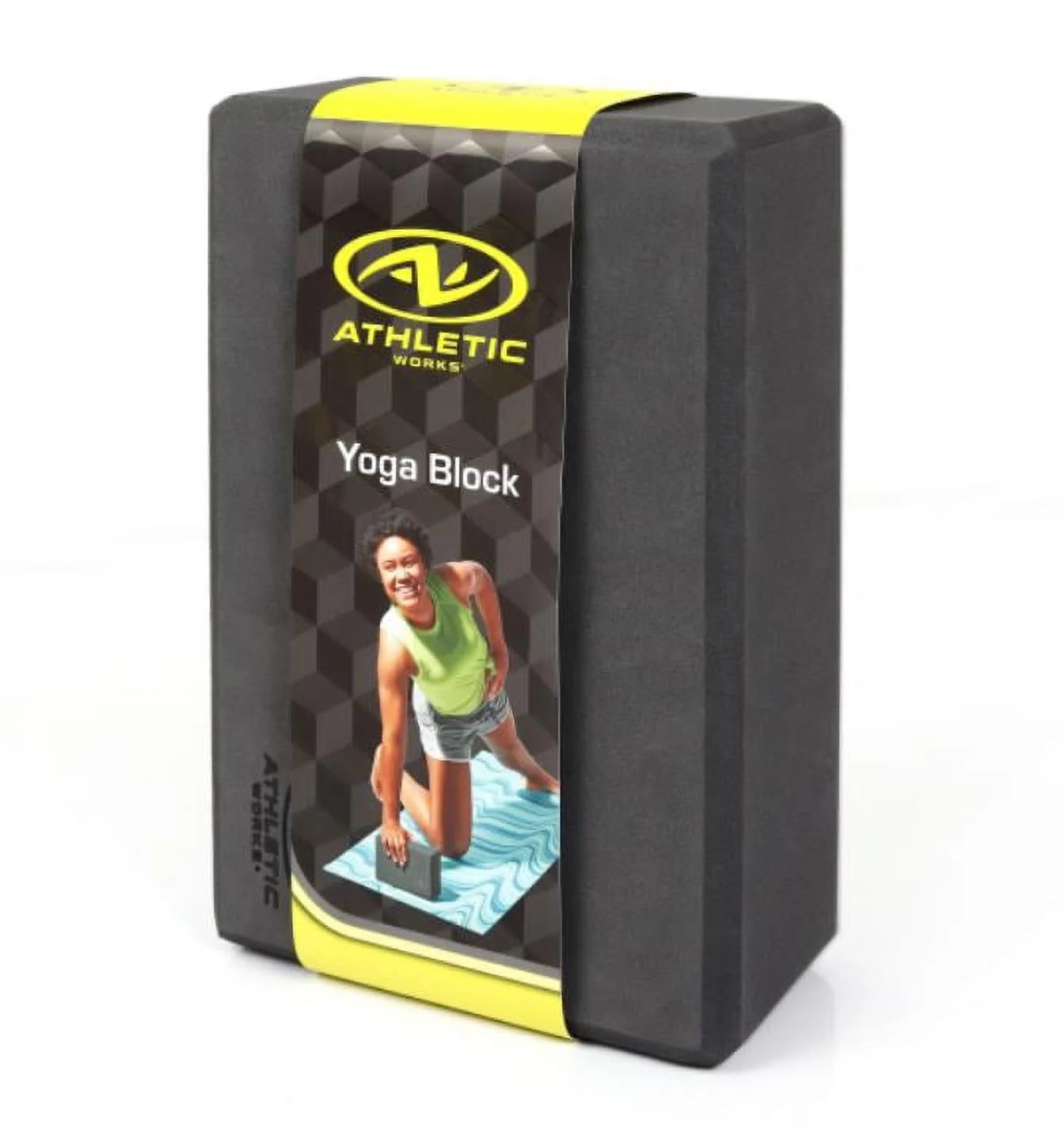 Yoga Block 9 In. X 6 In. X 3 In. EVA Foam, Dark Gray Color. Supportive & Lightweight