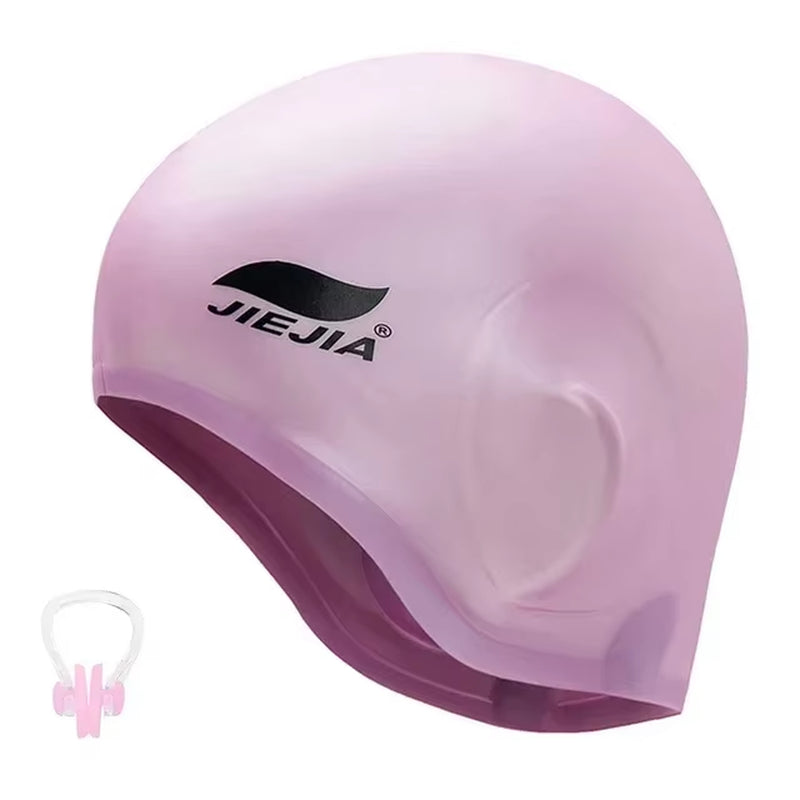 Swim Caps Ear Protection Full Silicone Swimming Cap ,Universal,Swimming Earmuffs