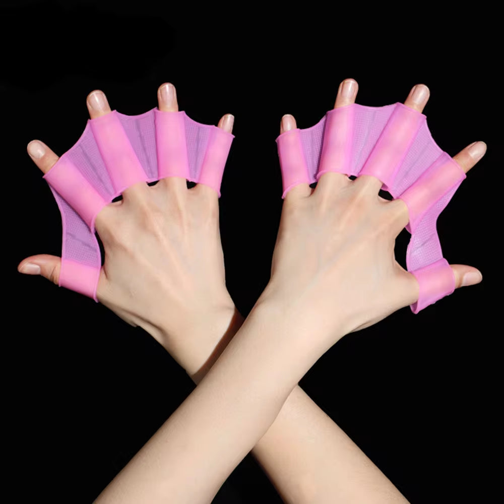 Silicone Swimming Fins Flipper Men Women Child Swim Pool Sport Professional Training Finger Hand Webbed Gloves Paddles Equipment