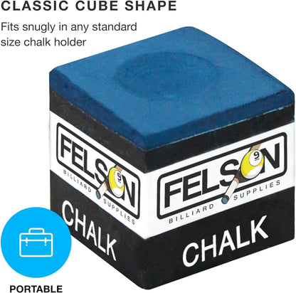 Felson Pool Chalk Cubes | Pool Table Accessories for Table Billiards | Pool Cue Chalk & Storage Box