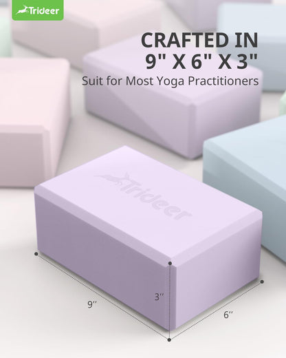 Yoga Block, Soft Non-Slip Surface Premium Foam Blocks, Supportive, Lightweight, Odor Resistant, Yoga Accessories for Pilates Meditation General Fitness Stretching Toning